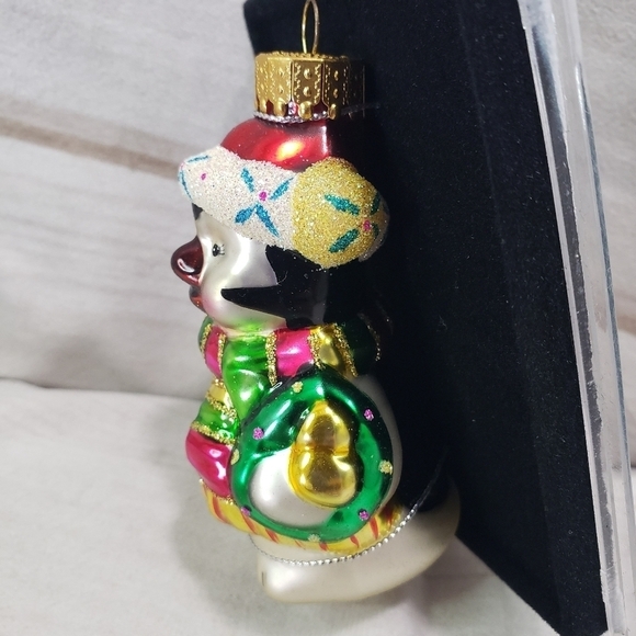 Designers Studio Handcrafted Glass Ornament Christmas Penguin 3 Inch With Box - Picture 3 of 7